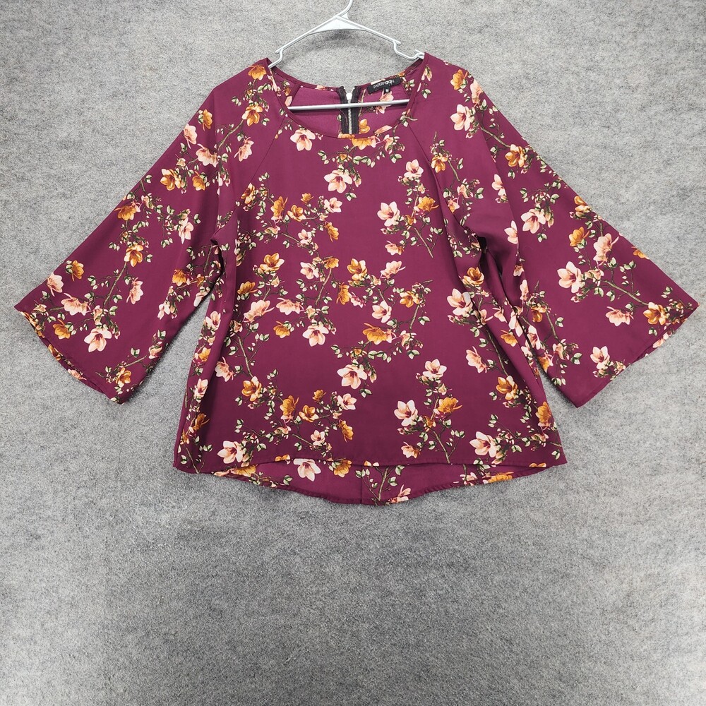 Papermoon Blouse Womens Medium Red Floral